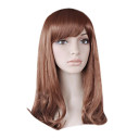 Capless Long Top Grade Quality Synthetic Golden Brown Color Curly Hair Wig