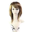 Coffee Heat-resistant Fiber Side Bang Curly Wigs