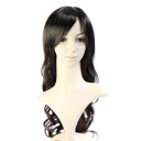 Black Smooth Inclined Bang Curly Wigs