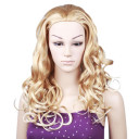 Fiber Gold Brown Without Bang Curly Wigs