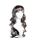 Light Brown Neat Bang Flip Out Curly Wigs