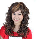 Dark Brown Long Heat Resistant Curly Wigs