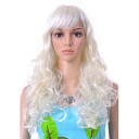 White Long Synthetic Curly Wigs