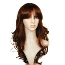Synthetic Golden Brown Bang Curly Wigs