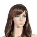 Undetectable Brown Inclined Bang Straight Wigs