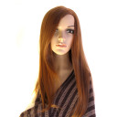Capless High Quality Synthetic Auburn Straight Wigs