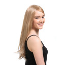 Light Blonde Smooth Inclined Bang Straight Wigs