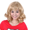 Smooth Curely Golden Brown Medium Wigs