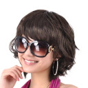 Flip Out Neat Bang Black Medium Wigs