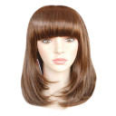 Top Grade Synthetic Flaxen Brown Curly Medium Wigs