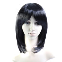 Black Shoulder Length Fiber Medium Wigs
