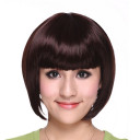 Brown Black Smooth Neat Bang Bob Wigs