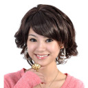 Feather & Flirty Inclined Bang Red Wine Curly Wigs
