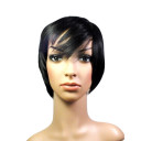 Capless Short Black Straight Wigs