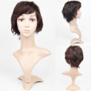 Short Little Curely Brown Human Hair Wigs