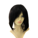 Inclined Bang Black Smooth Human Hair Wigs