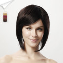 Inclined Bang Black Shoulder Length Human Hair Wigs