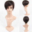 Short Layers Inclined Bang Human Hair Wigs