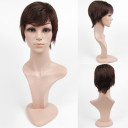 Capless Short Brown Human Hair Wigs