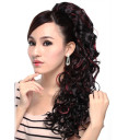 Extra Long Hand Tied Black & Red Hair Extensions
