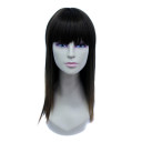 Black Shoulder Length Neat Bang  Party Wigs