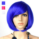 Blue Bob Style Smooth Party Wigs