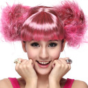 Pink Capless Two Big Pigtails At Both Sides Style Party Wigs