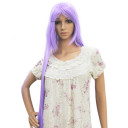 Extra Long Side Bang Purple Party Wigs