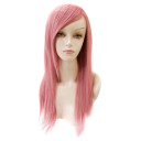 Side Bang Straight Pink Party Wigs