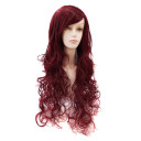 Curely Long Deep Wine Party Wigs