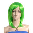 Shoulder Length Green Straight Party Wigs