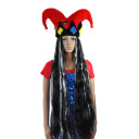 Super Long Black Mix White Antistat Party Wigs