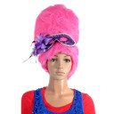 Pink Capless Cylindrical Party Wigs