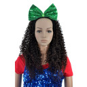 Deep Curely No Bang Shoulder Length Party Wigs