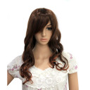 Side Bang Brown Curly Party Wigs