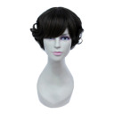 Black Curl Up Side Bang Party Wigs