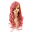 Pink Inclined Bang Curely Party Wigs