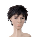 Short Flip Out Black Mens Wigs