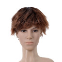 Brown Hair Extension Neat Bang Mens Wigs