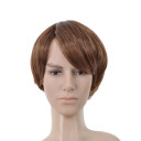 Short Straight Brown Side Bang Mens Wigs