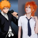 Orange Short Flip Out Cosplay Wigs