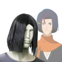 Heat Resistant Fiber Black Straight Cosplay Wigs
