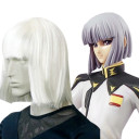 White Chin Length Neat Bang Cosplay Wigs