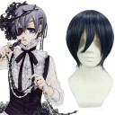 Black Heat Resistant Curl Up Cosplay Wigs